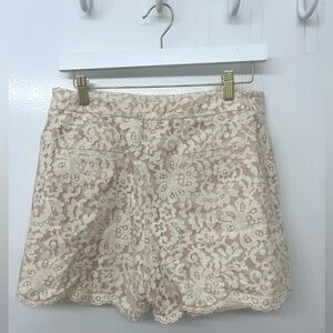 Anthropologie Cartonnier Pink Lace Shorts